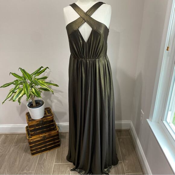 Haltson Hertiage Formal full Length Gown in Bronze Goddess SZ 8 - Picture 3 of 11